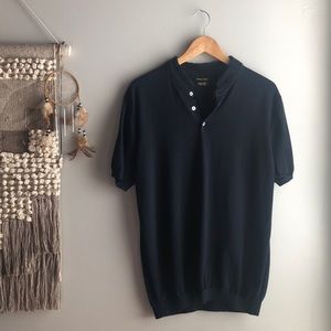 Massimo Dutti Extra Fine Cotton Mens XXL Navy Blue Sweater Shirt